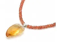 Citrine Pendant Sun Stone Necklace Citrine Pendant Sun Stone Necklace