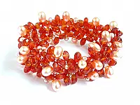 Red Agate and Pearl Beads Bracelet Red Agate and Pearl Beads Bracelet