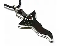 Black Shell in Silver with Garnet Light Pendant Black Shell in Silver with Garnet Light Pendant