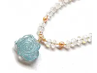 Aquamarine Pendant with Moon stone Necklace Aquamarine Pendant with Moon stone Necklace