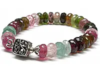 32 Bead Tourmaline and Silver Bracelet 32 Bead Tourmaline and Silver Bracelet