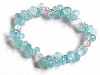 Genuine Aquamarine AAA faceted briolette with Kunzite bracelet Genuine Aquamarine AAA faceted briolette with Kunzite bracelet