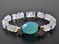 Moonstone Aqua Chalcedony Amethyst Bracelet Moonstone Aqua Chalcedony Amethyst Bracelet