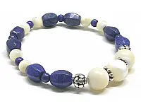 Lapis and Shell Bracelet with Silver Lapis and Shell Bracelet with Silver