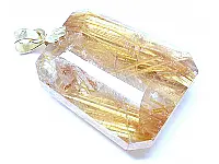 Rutilated Quartz Pendant with 18K Gold Clasp Rutilated Quartz Pendant with 18K Gold Clasp