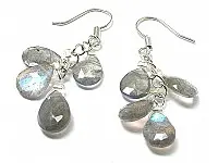 Labradorite Faceted Teardrop Earrings Labradorite Faceted Teardrop Earrings