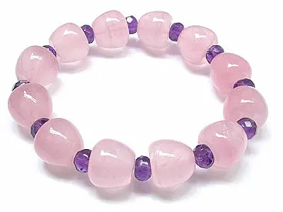 Rose Quartz with Amethyst beads Bracelet