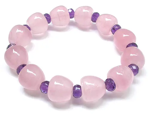 Rose Quartz with Amethyst beads Bracelet
