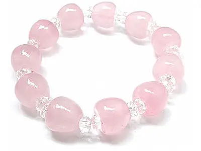 Rose Quartz with Clear Quartz Bracelet