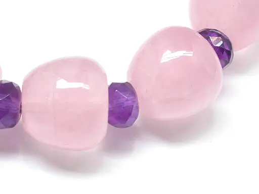 蘋果粉晶紫水晶手鍊