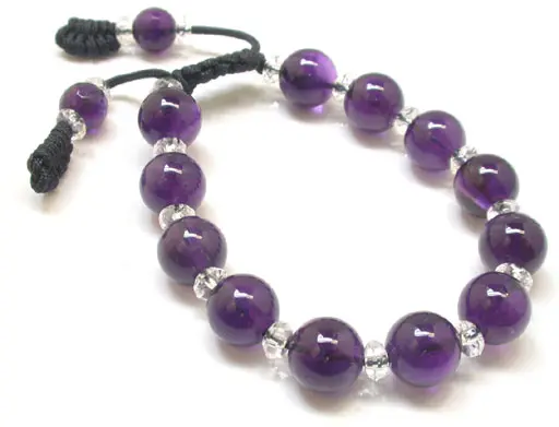 Amethyst Clear Quartz Beads Bracelet