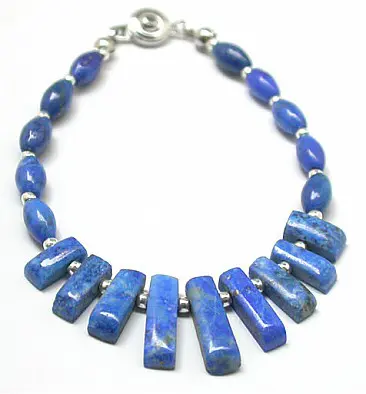 Lapis and Silver Pharaoh Bracelet