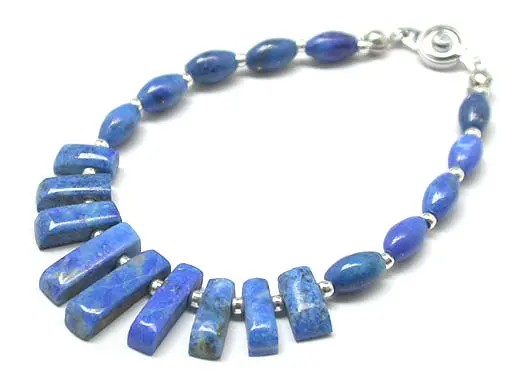 Lapis and Silver Pharaoh Bracelet