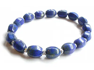 Lapis and Silver Nefertiti Bracelet