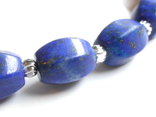 Lapis and Silver Nefertiti Bracelet