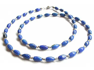 Lapis and Silver Nefertiti Necklace