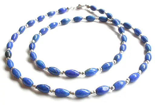 Lapis and Silver Nefertiti Necklace