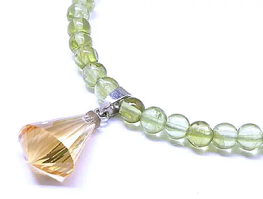Citrine Pendant and Peridot Necklace