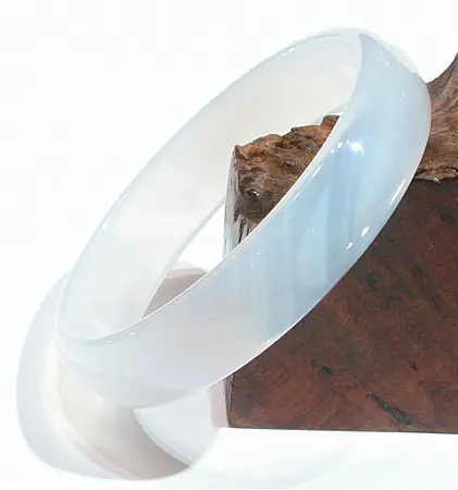 White Agate Slim Bangle Bracelet