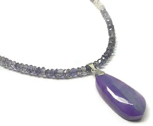 Sugilite Pendant on Iolite Necklace