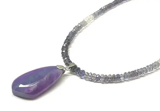 Sugilite Pendant on Iolite Necklace