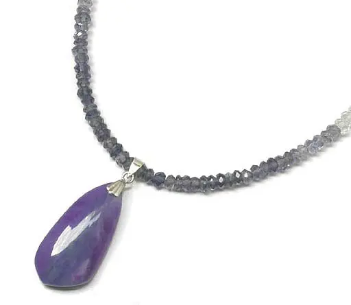 Sugilite Pendant on Iolite Necklace