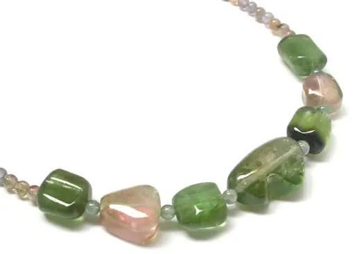 Tourmaline Multi Color Rock Necklace