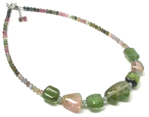 Tourmaline Multi Color Rock Necklace