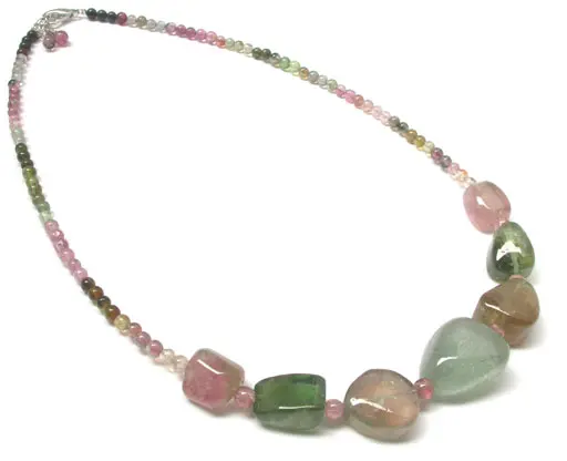 Tourmaline Multi Color Rock Necklace