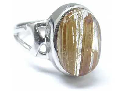 Rutilated Quartz Silver Ring