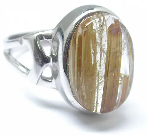 Rutilated Quartz Silver Ring