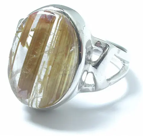 Rutilated Quartz Silver Ring