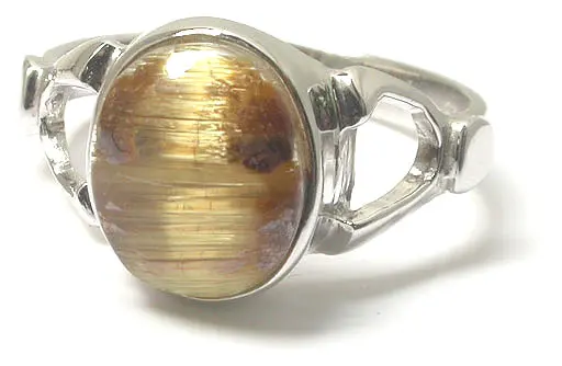 Rutilated Quartz Silver Ring