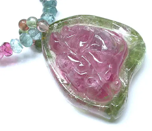 Tourmaline Fish Pendant Necklace