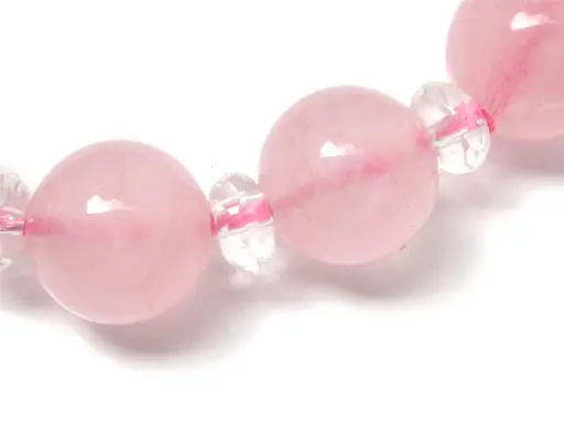 Rose Quartz Beads and Clear Quartz Bracelet