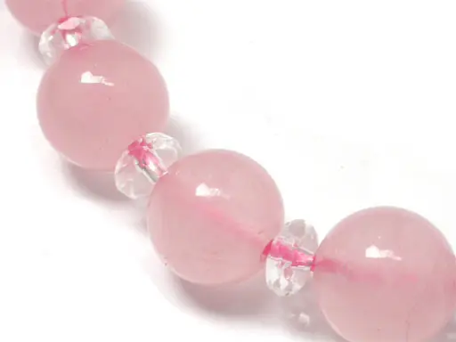 Rose Quartz Beads and Clear Quartz Bracelet