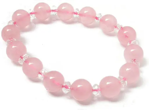 Rose Quartz Beads and Clear Quartz Bracelet