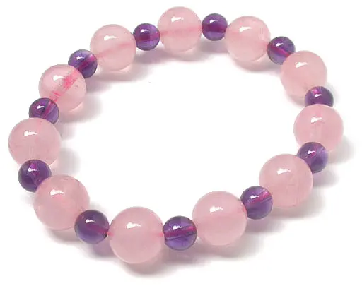 Rose Quartz and Amethyst Beads Bracelet