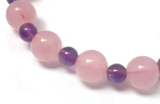 Rose Quartz and Amethyst Beads Bracelet