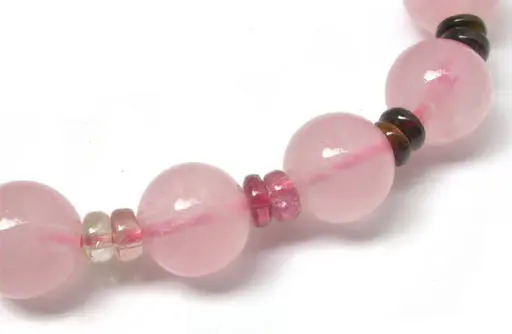 Rose Quartz and Tourmaline Beads Bracelet