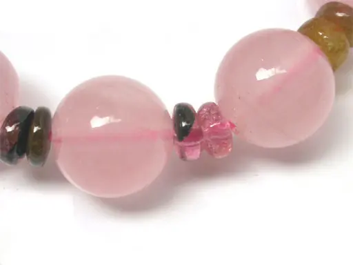 Rose Quartz and Tourmaline Beads Bracelet