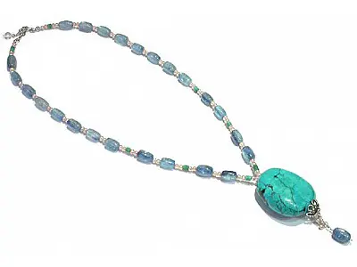 Turquoise and Blue Kyanite Necklace