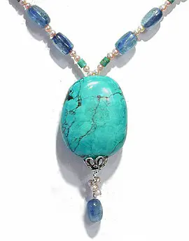 Turquoise and Blue Kyanite Necklace