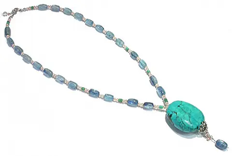 綠松石藍晶石18K金項鍊A1217-JENEU @ Crystal Light Centrum™