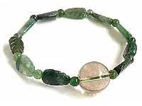 Green Agate and Rutilated Quartz Bracelet
