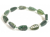 Green Agate and Clear Quartz Bracelet