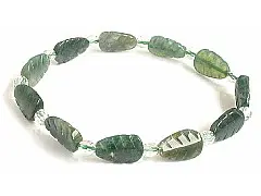 Green Agate and Clear Quartz Bracelet