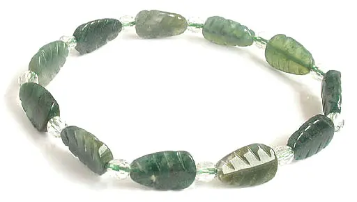 Green Agate and Clear Quartz Bracelet