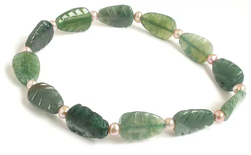 Green Agate and Pearl Bracelet