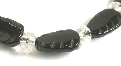 Black Agate and Clear Quartz Bracelet